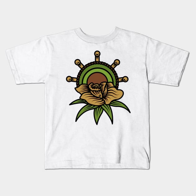 Rose Skipper Kids T-Shirt by polkamdesign